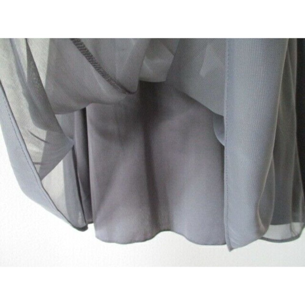 David's Bridal Womens Size 10 Gray Chiffon Prom Cocktail Dress Spaghetti Strap - Picture 4 of 11